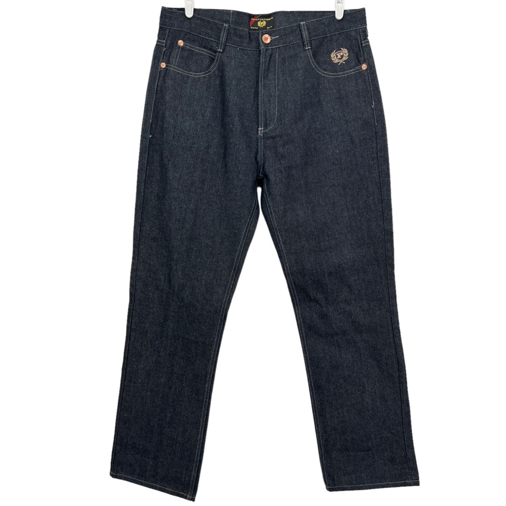 NWOT Phat Classic Men's Navy Denim Jeans Size 38x34  (W38xL32) Straight Leg